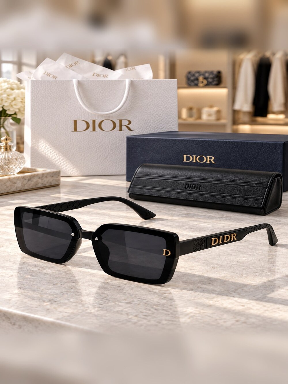 Dior Black Oversized Square Sunglasses - Picture 2 of 6